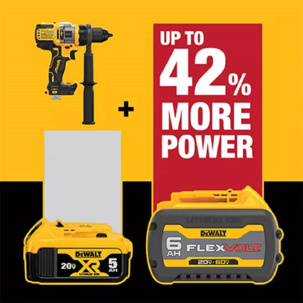 DEWALT 20-Volt MAX Cordless Brushless 1/2 in. Hammer Drill/Driver with FLEXVOLT ADVANTAGE with (1) FLEXVOLT 6.0Ah Battery Kit