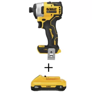 DEWALT ATOMIC 20-Volt MAX Cordless Brushless Compact 1/4 in. Impact Driver with (1) 20-Volt 4.0Ah Battery