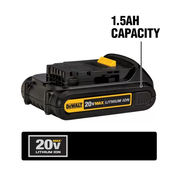 DEWALT 20-Volt MAX Cordless 1/4 in. Impact Driver, (1) 20-Volt 1.3Ah Battery, Charger & Bag