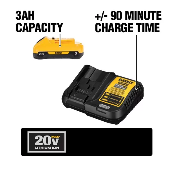 DEWALT 20-Volt MAX XR Cordless Brushless 3-Speed 1/4 in. Impact Driver with (1) 20-Volt 3.0Ah Battery & Charger