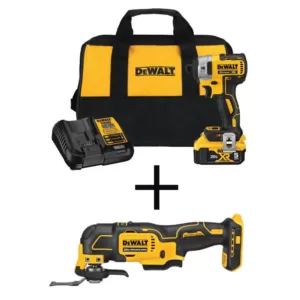 DEWALT 20-Volt MAX XR Cordless Brushless 3-Speed 1/4 in. Impact Driver with (1) 20-Volt 5.0Ah Battery & ATOMIC Oscillating Tool