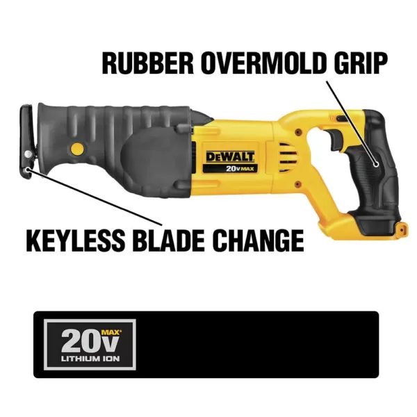 DEWALT 20-Volt MAX XR Cordless Brushless 3-Speed 1/4 in. Impact Driver with (1) 20-Volt 5.0Ah Battery & Reciprocating Saw