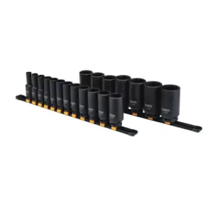 DEWALT 1/2 in. Drive SAE Deep Impact Socket Set (19-Piece)