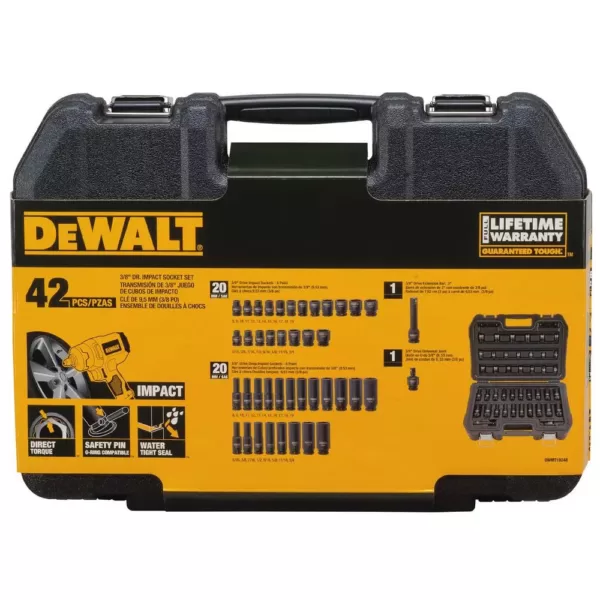 DEWALT 3/8 in. Drive Impact Socket Set (42-Piece)