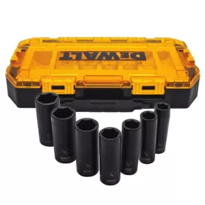 DEWALT 1/2 in. Drive SAE Deep Impact Socket Set (7-Piece)