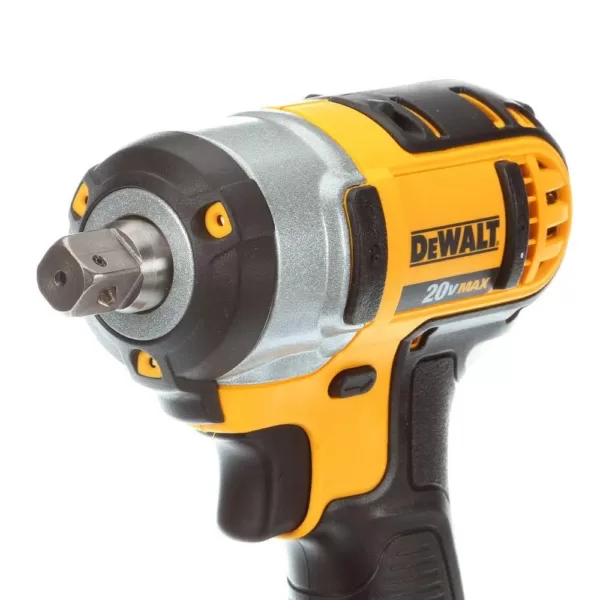 DEWALT 20-Volt MAX Cordless 1/2 in. Impact Wrench Kit with Detent Pin, (2) 20-Volt 4.0Ah Batteries & Charger