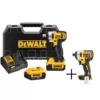 DEWALT 20-Volt MAX Cordless 1/2 in. Impact Wrench Kit with Detent Pin, (2) 20-Volt 4.0Ah Batteries & 1/4 in. Impact Driver