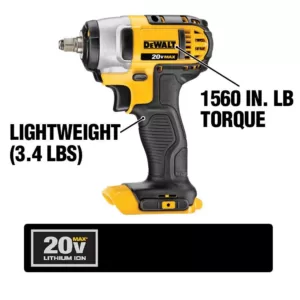 DEWALT 20-Volt MAX Cordless 3/8 in. Impact Wrench Kit with Hog Ring, (2) 20-Volt 4.0Ah Batteries & Charger