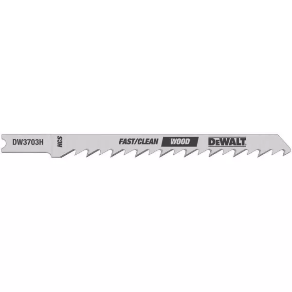 DEWALT 4 in. 6 TPI Fast Clean Wood Cutting Jig Saw Blade HCS U-Shank (2-Pack)