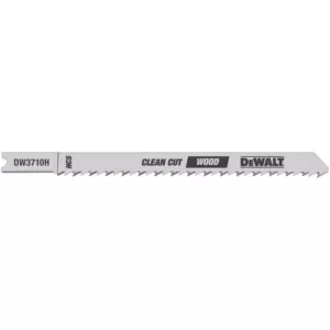 DEWALT 4 in. 10 TPI Fine Finish Wood Cutting Jig Saw Blade Bi-Metal U-Shank (5-Pack)