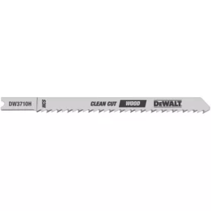 DEWALT 4 in. 10 TPI Fine Finish Wood Cutting Jig Saw Blade HCS U-Shank (2-Pack)