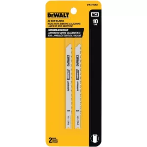 DEWALT 4 in. 10 TPI Laminate Down Cutting Jig Saw Blade (2-Pack)