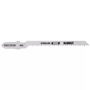 DEWALT 3 in. 12 TPI Scrolling Wood Jig Saw Blade HCS T-Shank (5-Pack)