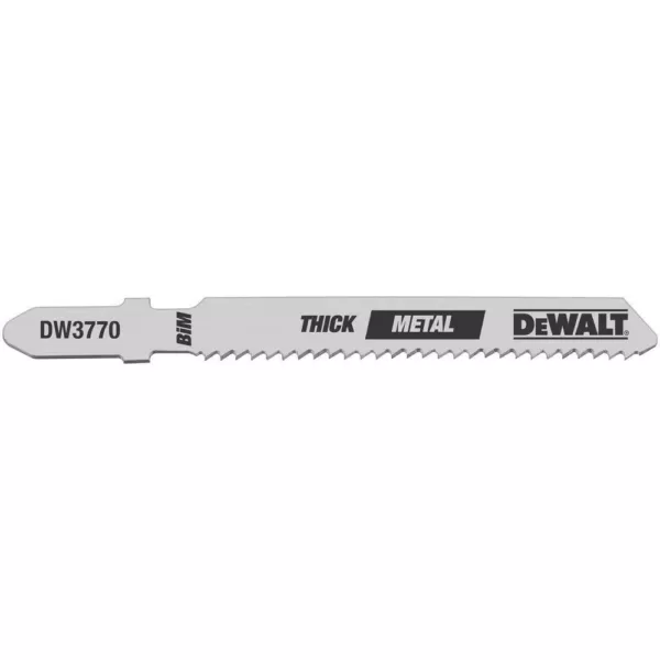 DEWALT 3 in. 14 TPI Thick Metal Cutting Jig Saw Blade Bi-Metal T-Shank (5-Pack)