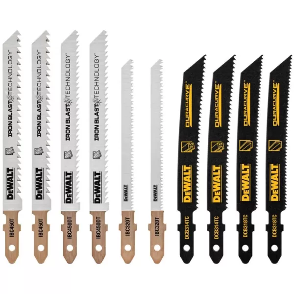 DEWALT General Purpose T-Shank Jig Saw Blade Set with Case (10-Pack)