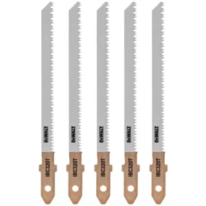 DEWALT 3-1/2 in. 20 TPI T-Shank Wood Scroll Cutting Jig Saw Blade (5-Pack)