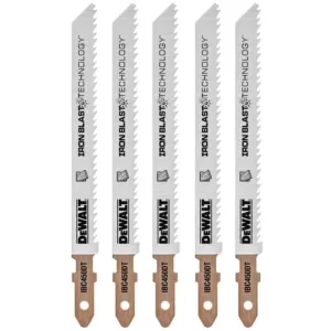 DEWALT 4 in. 10 TPI T-Shank Wood Down Cutting Jig Saw Blade (5-Pack)