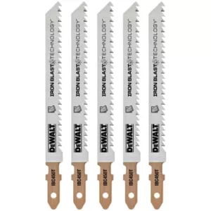 DEWALT 4 in. 10 TPI T-Shank Wood Cutting Jig Saw Blade (5-Pack)