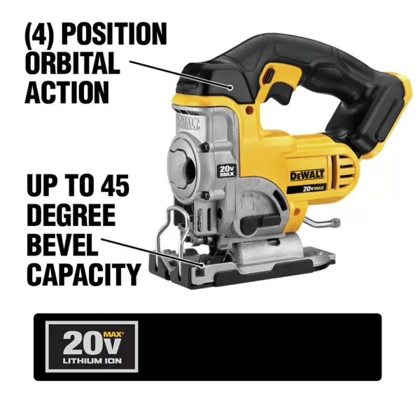 DEWALT 20-Volt MAX Cordless Jig Saw with (1) 20-Volt Battery 4.0Ah