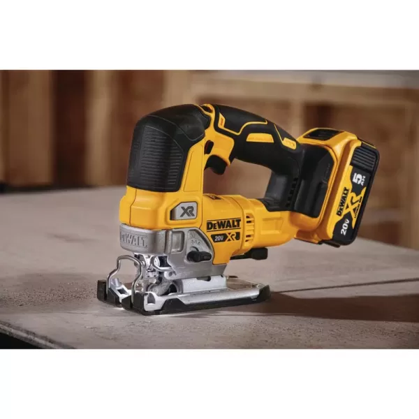 DEWALT 20-Volt MAX XR Cordless Brushless Jigsaw with Brushless Router, (1) 20-Volt 5.0Ah Battery & Charger