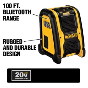 DEWALT 20-Volt/12-Volt Max Bluetooth Speaker