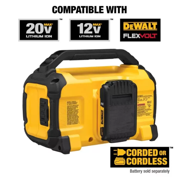 DEWALT 20-Volt MAX Bluetooth Speaker