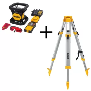 DEWALT 20-Volt Lithium-Ion Red Rotary Laser Level with Bonus Construction Tripod