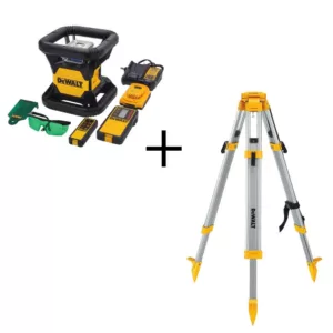 DEWALT 20-Volt Lithium-Ion Green Rotary Laser Level with Bonus Construction Tripod