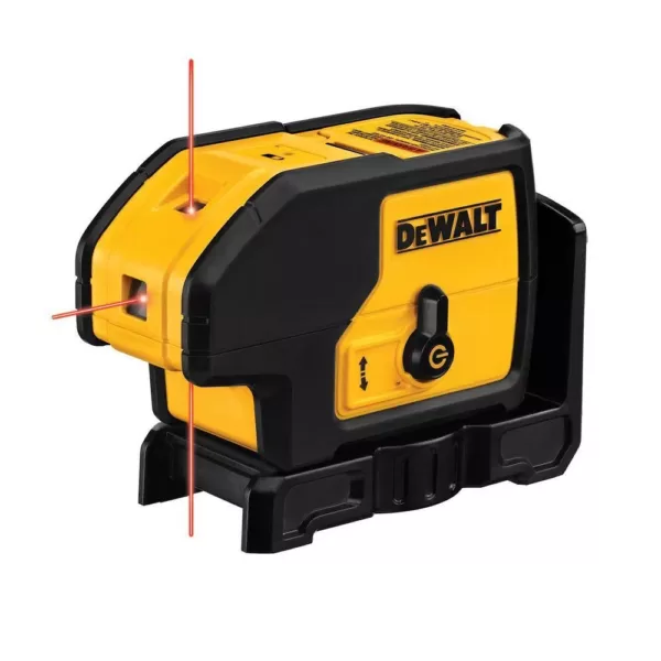 DEWALT 100 ft. Red Self-Leveling 3-Spot Laser Level with 4 AA Batteries and Case