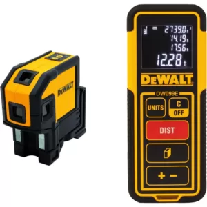 DEWALT Self-Leveling Red Line Laser Level with 100 ft. Laser Distance Measurer