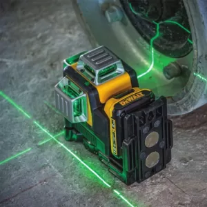 DEWALT 12-Volt MAX Lithium-Ion 100 ft. Green Self-Leveling 3-Beam 360 Degree Laser Level with 2.0Ah Battery, Charger & Case