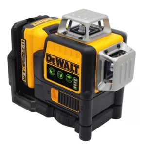 DEWALT 12-Volt MAX Lithium-Ion Cordless 3-Beam 360-Degree Green Laser Level with Bonus TOUGHSYSTEM 22 in. Small Tool Box