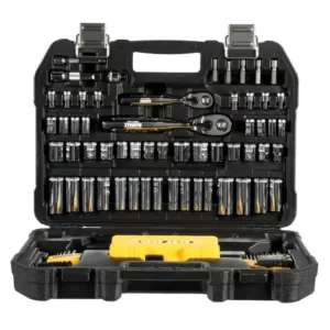 DEWALT 1/4 in. x 3/8 in. Drive Polished Chrome Mechanics Tool Set (108-Piece)