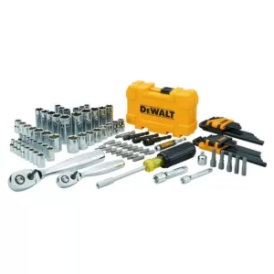 DEWALT 1/4 in. x 3/8 in. Drive Polished Chrome Mechanics Tool Set (108-Piece) with 9 ft. x 1/2 in. Tape Measure