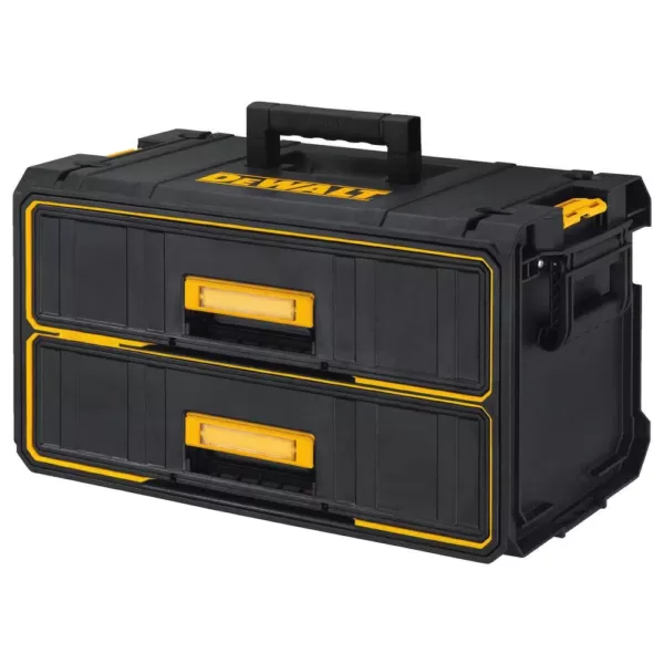 DEWALT 1/4 in. x 3/8 in. Drive Polished Chrome Mechanics Tool Set (142-Piece) with Bonus TOUGHSYSTEM 22 in. 2-Drawer Tool Box