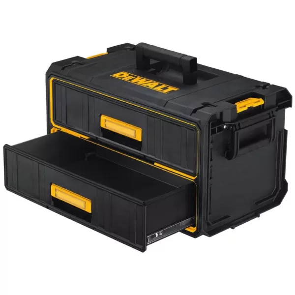 DEWALT 1/4 in. x 3/8 in. Drive Polished Chrome Mechanics Tool Set (142-Piece) with Bonus TOUGHSYSTEM 22 in. 2-Drawer Tool Box