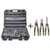 DEWALT Chrome Vanadium Mechanics Tool Set (192-Piece) with Compound Pliers Set (3-Piece)