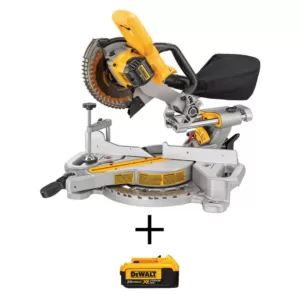 DEWALT 20-Volt MAX Cordless 7-1/4 in. Sliding Miter Saw with (1) 20-Volt Battery 4.0Ah