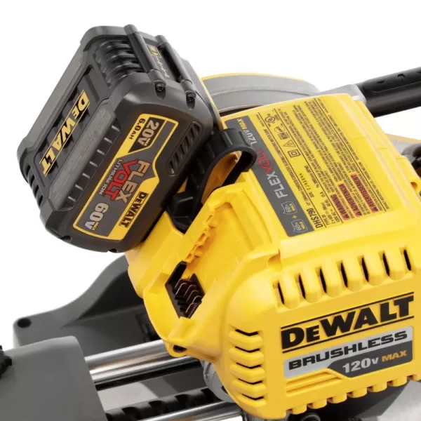 DEWALT FLEXVOLT 120-Volt MAX Cordless Brushless 12 in. Miter Saw with AC Adapter with (2) FLEXVOLT 6.0Ah Batteries