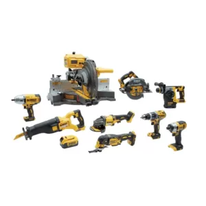 DEWALT FLEXVOLT 120-Volt MAX Cordless Brushless 12 in. Miter Saw with AC Adapter, (2) FLEXVOLT 6.0Ah Batteries & Stand