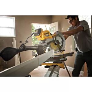 DEWALT FLEXVOLT 120-Volt MAX Cordless Brushless 12 in. Miter Saw with AC Adapter, (2) FLEXVOLT 6.0Ah Batteries & Stand