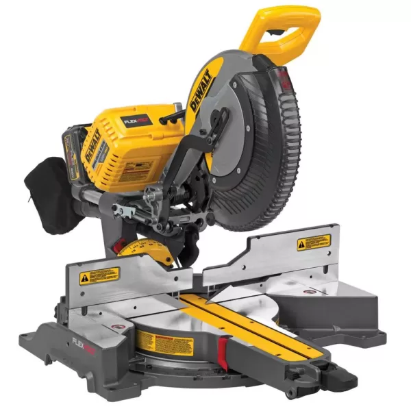 DEWALT FLEXVOLT 120-Volt MAX Cordless Brushless 12 in. Miter Saw with AC Adapter, (2) FLEXVOLT 6.0Ah Batteries & Rolling Stand