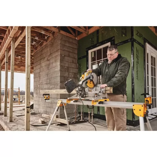 DEWALT 15 Amp Corded 12 in. Compound Single Bevel Miter Saw with 12 in. Miter Saw Blade 32-Teeth and 80-Teeth (4-Pack)