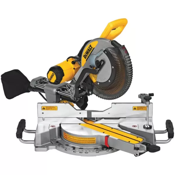 DEWALT 15 Amp Corded 12 in. Double Bevel Sliding Compound Miter Saw, Blade Wrench & Material Clamp