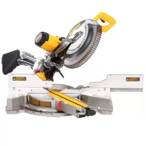 DEWALT 15 Amp Corded 12 in. Double Bevel Sliding Compound Miter Saw with XPS technology, Blade Wrench & Material Clamp