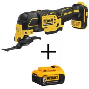 DEWALT ATOMIC 20-Volt MAX Cordless Brushless Oscillating Multi-Tool with (1) 20-Volt Battery 5.0Ah