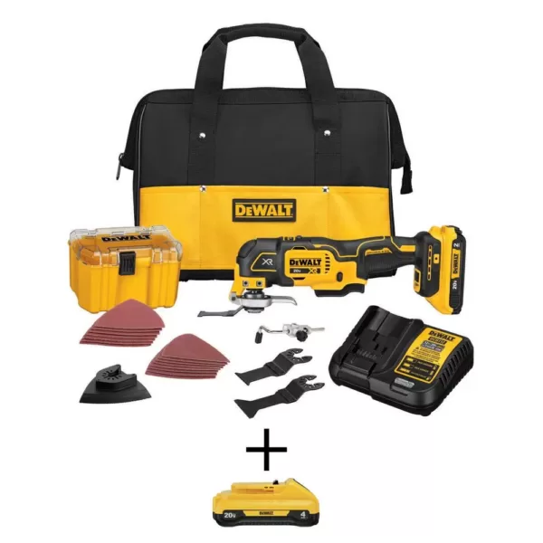 DEWALT 20-Volt MAX XR Cordless Brushless 3-Speed Oscillating Multi-Tool with (1) 20-Volt 2.0Ah Battery & (1) 4.0Ah Battery