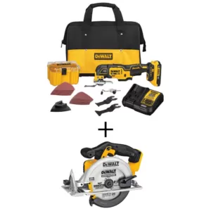 DEWALT 20-Volt MAX XR Cordless Brushless 3-Speed Oscillating Multi-Tool with (1) 20-Volt 2.0Ah Battery & 6-1/2 in. Circular Saw