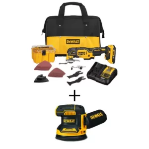 DEWALT 20-Volt MAX XR Cordless Brushless 3-Speed Oscillating Multi-Tool with (1) 20-Volt 2.0Ah Battery & 5 in. Sander