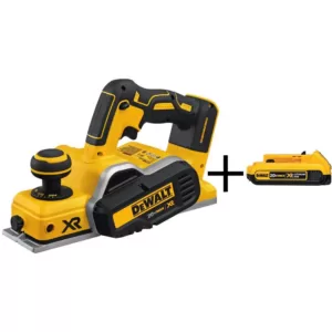 DEWALT 20-Volt MAX XR Cordless Brushless 3-1/4 in. Planer with (1) 20-Volt 2.0Ah Battery